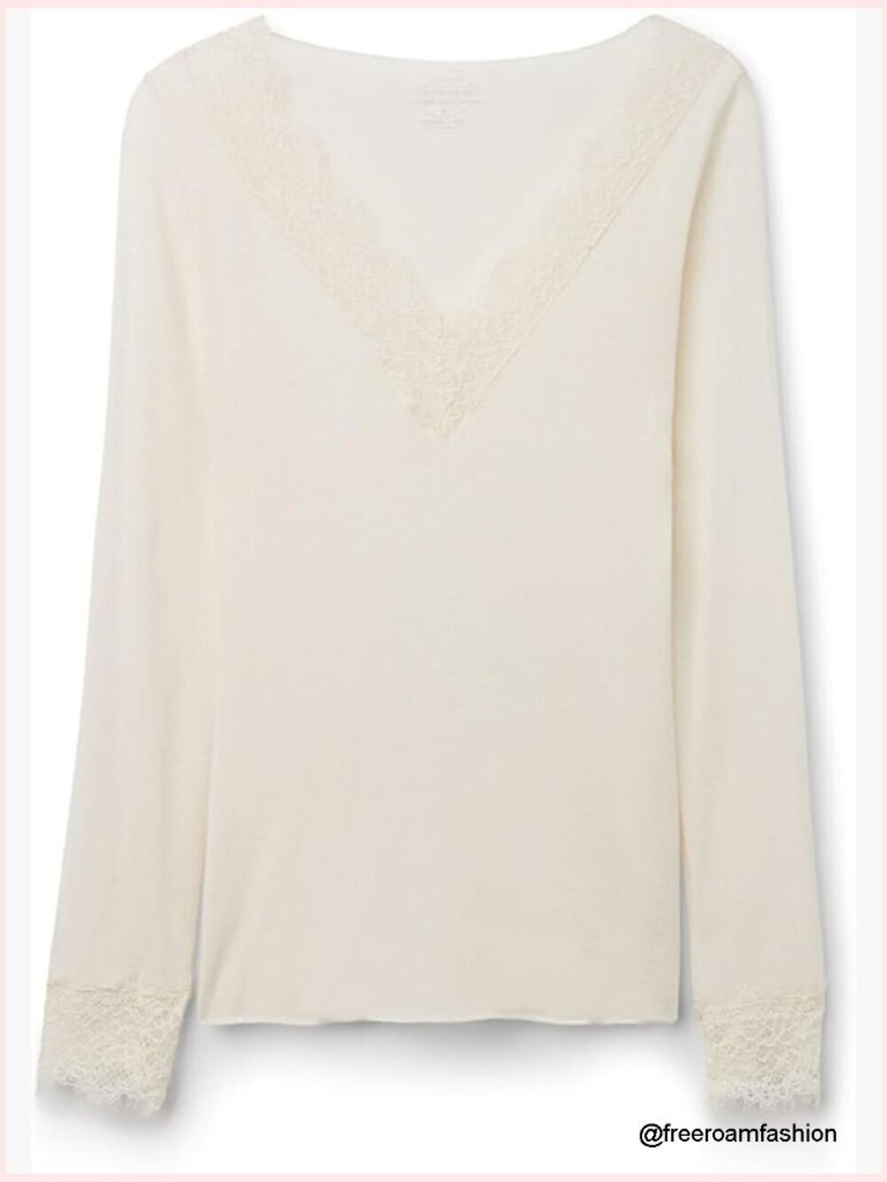 Sheer Ultralight Cashmere Lace Long Sleeve Blouse